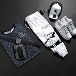 Remise 😉 Tee 👕 Shirt Premium Fit Damier Avec Broderie 257 Noir Gris de Final Club 👍 -Final Club Soldes final club 180278 FINAL 257 20200604T115456 06