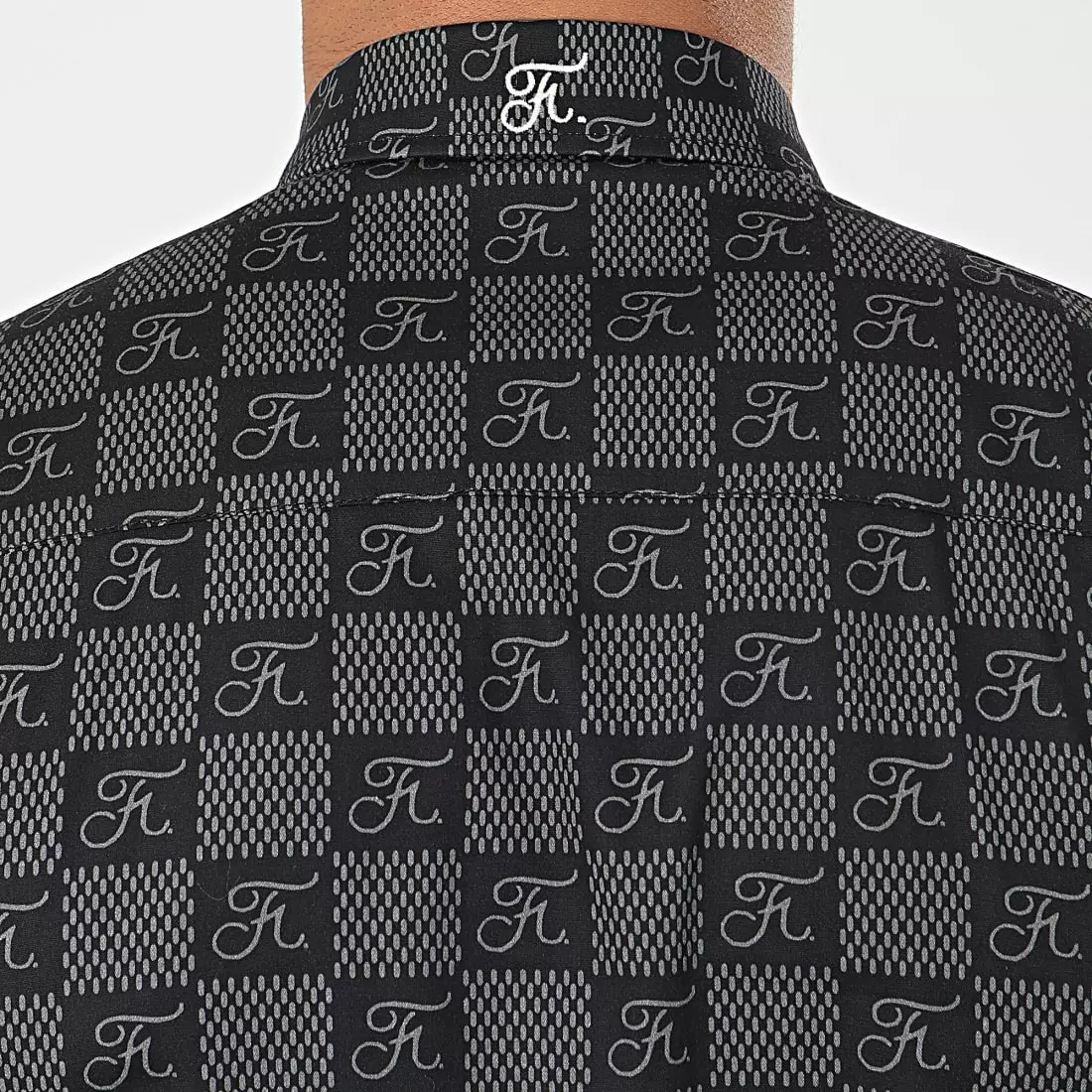 Meilleur prix 🌟 Chemise Manches Longues Premium Avec Damier et Broderie 279 Noir de Final Club 🎉 3 Meilleur prix 🌟 Chemise Manches Longues Premium Avec Damier et Broderie 279 Noir de Final Club 🎉 – Image 3