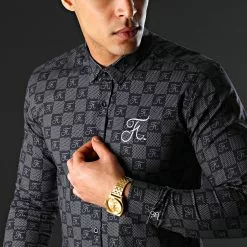 Meilleur prix 🌟 Chemise Manches Longues Premium Avec Damier et Broderie 279 Noir de Final Club 🎉 9 Meilleur prix 🌟 Chemise Manches Longues Premium Avec Damier et Broderie 279 Noir de Final Club 🎉 -Final Club Soldes final club 198492 FINAL 279 20191224T112752 06