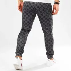 Tout neuf 😍 Pantalon Jogging Damier Avec Broderie 317 Noir Gris de Final Club 😍 -Final Club Soldes final club 203753 FINAL 317 20200115T094023 04