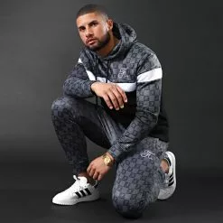 Tout neuf 😍 Pantalon Jogging Damier Avec Broderie 317 Noir Gris de Final Club 😍 -Final Club Soldes final club 203753 FINAL 317 20200117T165349 06