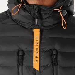 Offres 🔔 Doudoune Capuche Premium Tech Noir Orange de Final Club 😀 -Final Club Soldes final club 219838 FINAL DOUDOUNE TECH NOIRORANGE 20200909T140503 02