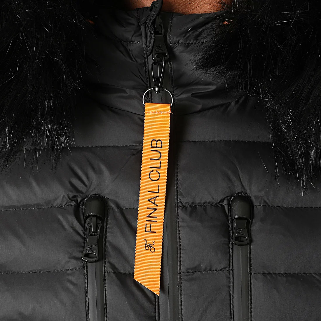 Sortie 😀 Doudoune Capuche Premium Tech Fourrure Noir Orange de Final Club ⌛ 4 Sortie 😀 Doudoune Capuche Premium Tech Fourrure Noir Orange de Final Club ⌛ – Image 2