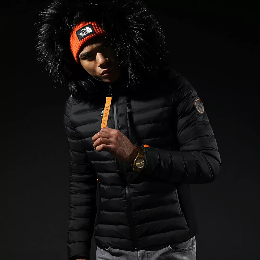 Sortie 😀 Doudoune Capuche Premium Tech Fourrure Noir Orange de Final Club ⌛ 8 Sortie 😀 Doudoune Capuche Premium Tech Fourrure Noir Orange de Final Club ⌛ – Image 6