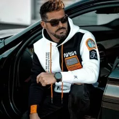 Nouveau ❤️ Sweat Capuche Nasa Half Limited Edition Noir Blanc Détails Orange Fluo de Final Club ❤️ -Final Club Soldes final club 236667 FINAL 535 20201217T151435 07