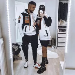 Nouveau ❤️ Sweat Capuche Nasa Half Limited Edition Noir Blanc Détails Orange Fluo de Final Club ❤️ -Final Club Soldes final club 236667 FINAL 535 20201217T151440 08