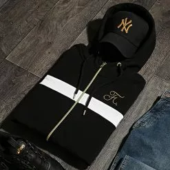 Vente flash 👍 Sweat Capuche Zippé Avec Broderie 519 Blanc Noir Doré de Final Club 👍 -Final Club Soldes final club 247072 FINAL 519 20210301T141501 06