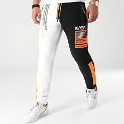 Coupon 🔔 Pantalon Jogging Half Limited Edition Noir Blanc Détails Orange Fluo de Final Club 🥰