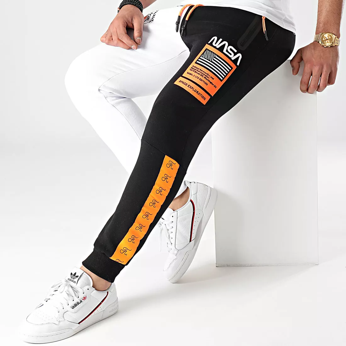 Coupon 🔔 Pantalon Jogging Half Limited Edition Noir Blanc Détails Orange Fluo de Final Club 🥰 5 Coupon 🔔 Pantalon Jogging Half Limited Edition Noir Blanc Détails Orange Fluo de Final Club 🥰 – Image 3