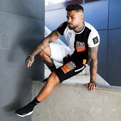 Acheter 🔔 Short Jogging Half Limited Edition Noir Blanc Détails Orange Fluo de Final Club 👏 -Final Club Soldes final club 251965 FINAL 565 20210526T082319 06