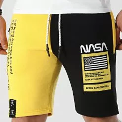 Le moins cher ❤️ Short Jogging Half Colors Limited Edition Noir Jaune de Final Club ⭐