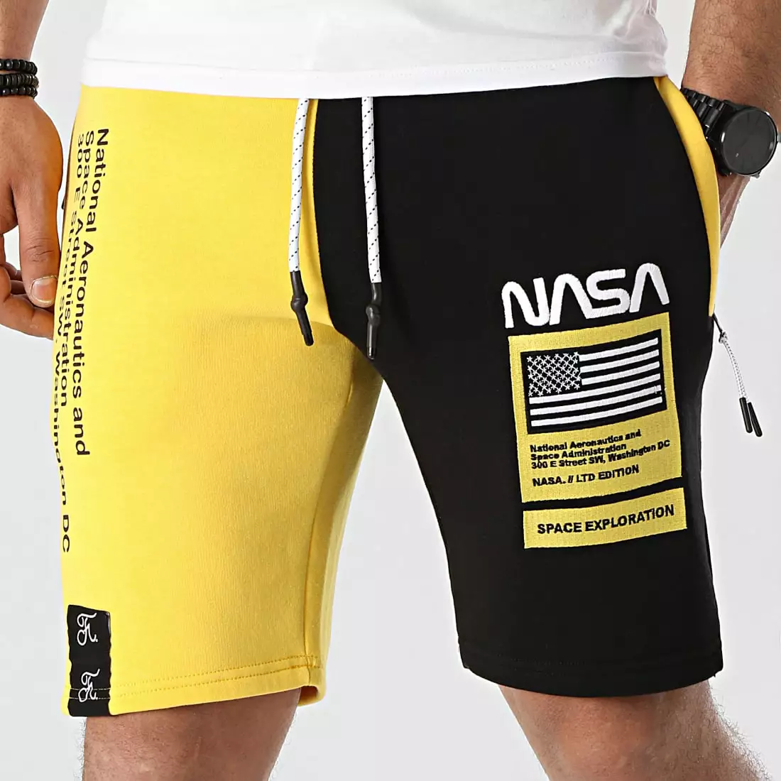 Le moins cher ❤️ Short Jogging Half Colors Limited Edition Noir Jaune de Final Club ⭐ 5 Le moins cher ❤️ Short Jogging Half Colors Limited Edition Noir Jaune de Final Club ⭐ – Image 3