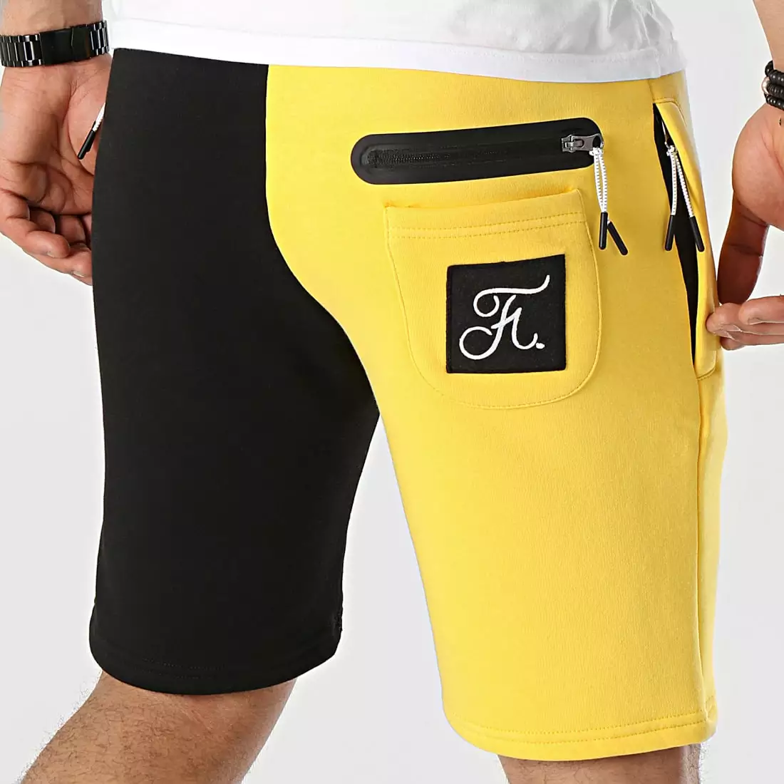 Le moins cher ❤️ Short Jogging Half Colors Limited Edition Noir Jaune de Final Club ⭐ 6 Le moins cher ❤️ Short Jogging Half Colors Limited Edition Noir Jaune de Final Club ⭐ – Image 4