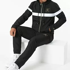 Tout neuf 😀 Ensemble De Survêtement Gold Label Avec Bandes Et Broderie 459 Noir de Final Club 👏