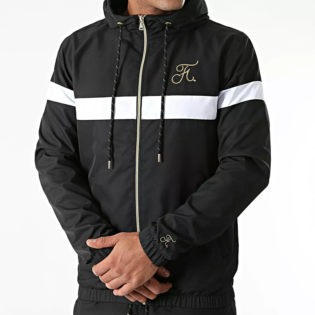 Tout neuf 😀 Ensemble De Survêtement Gold Label Avec Bandes Et Broderie 459 Noir de Final Club 👏 4 Tout neuf 😀 Ensemble De Survêtement Gold Label Avec Bandes Et Broderie 459 Noir de Final Club 👏 – Image 2