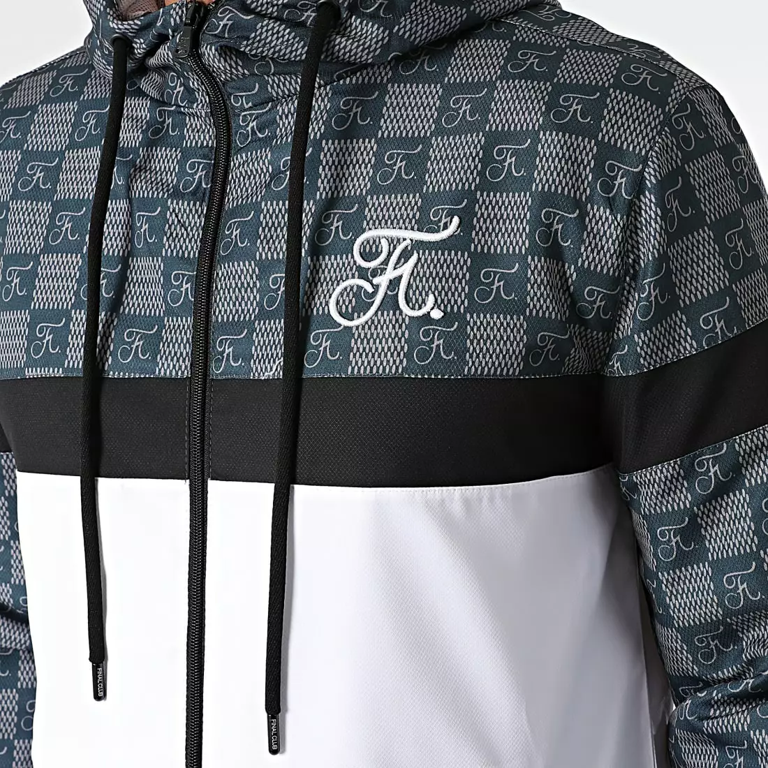 Sortie 🧨 Ensemble De Survêtement Damier Tricolore Avec Broderie 461 Blanc Gris Noir de Final Club 😍 4 Sortie 🧨 Ensemble De Survêtement Damier Tricolore Avec Broderie 461 Blanc Gris Noir de Final Club 😍 – Image 3