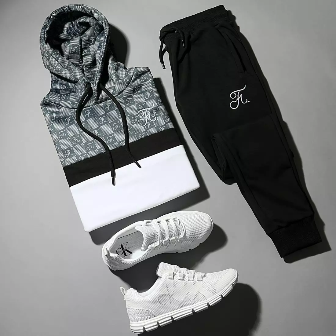 Meilleur prix ⌛ Ensemble de Survetement Damier Tricolore Avec Broderie 590 Blanc Gris Noir de Final Club ✨ 7 Meilleur prix ⌛ Ensemble de Survetement Damier Tricolore Avec Broderie 590 Blanc Gris Noir de Final Club ✨ – Image 5