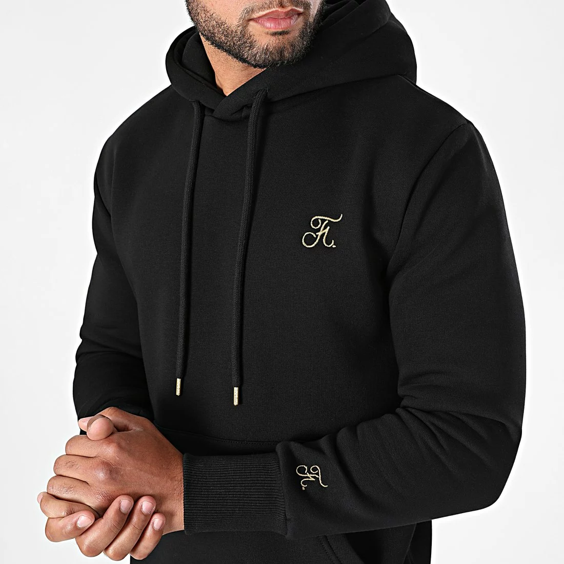 Meilleure vente ⭐ Sweat Capuche Premium Avec Broderie 621 Noir Doré de Final Club 🔔 4 Meilleure vente ⭐ Sweat Capuche Premium Avec Broderie 621 Noir Doré de Final Club 🔔 – Image 2
