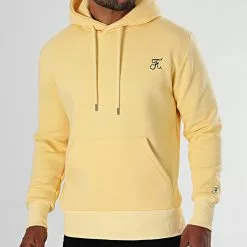Top 10 🔥 Sweat Capuche Premium Avec Broderie 623 Jaune Pastel de Final Club 🔥