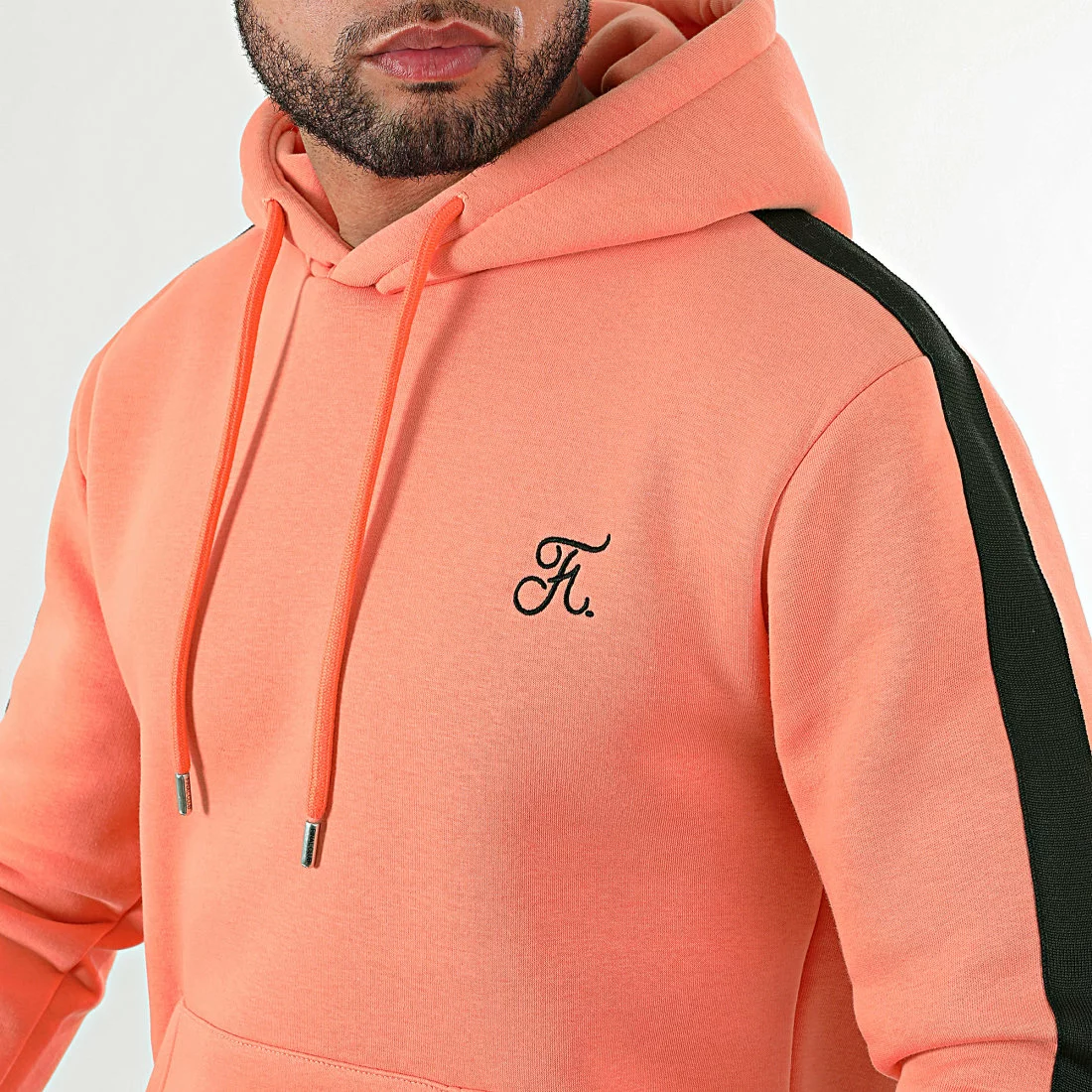Remise 👏 Sweat Capuche Premium A Bande 632 Orange Pastel de Final Club ✨ 4 Remise 👏 Sweat Capuche Premium A Bande 632 Orange Pastel de Final Club ✨ – Image 2