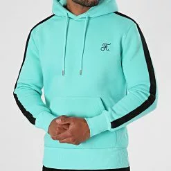 Le moins cher 🔔 Sweat Capuche Premium A Bande 633 Bleu Pastel de Final Club 🎁