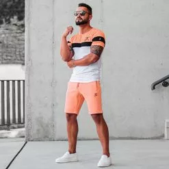 Grosses soldes ❤️ Short Jogging Premium Avec Broderie 640 Orange Pastel de Final Club ✨ -Final Club Soldes final club 263299 FINAL 640 20210716T081320 06