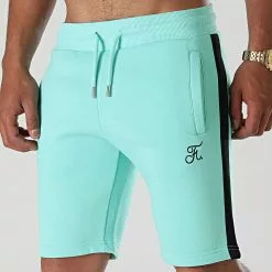 Promo 🛒 Short Jogging Premium Avec Bande 649 Bleu Pastel de Final Club 🧨