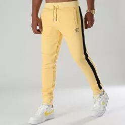 Vente flash 😍 Pantalon Jogging Premium Avec Bande 663 Jaune Pastel de Final Club 🔥
