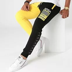 Promo ❤️ Pantalon Jogging Half Colors Limited Edition Noir Jaune de Final Club 🎉 -Final Club Soldes final club 263359 FINAL 686 20210618T150556 03