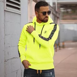 Promo 😀 Sweat Capuche Premium A Bandes 726 Jaune Fluo de Final Club 🛒 15 Promo 😀 Sweat Capuche Premium A Bandes 726 Jaune Fluo de Final Club 🛒 -Final Club Soldes final club 280364 FINAL 726 20220127T073938 06