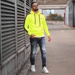 Promo 😀 Sweat Capuche Premium A Bandes 726 Jaune Fluo de Final Club 🛒 16 Promo 😀 Sweat Capuche Premium A Bandes 726 Jaune Fluo de Final Club 🛒 -Final Club Soldes final club 280364 FINAL 726 20220127T073943 05
