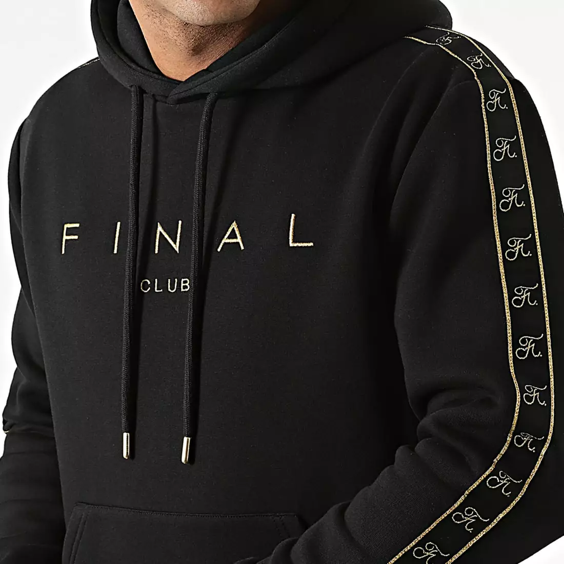 Tout neuf ⌛ Sweat Capuche A Bandes Avec Broderie Gold 776 Noir de Final Club ❤️ 4 Tout neuf ⌛ Sweat Capuche A Bandes Avec Broderie Gold 776 Noir de Final Club ❤️ – Image 2