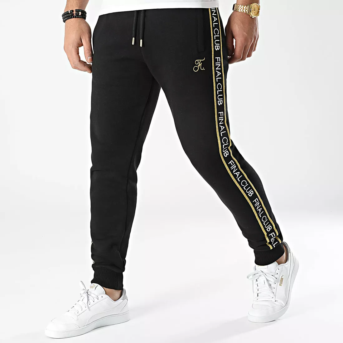Top 10 🔔 Pantalon Jogging Luxury Edition A Bandes Avec Broderie Or 786 Noir de Final Club 🔥 3 Top 10 🔔 Pantalon Jogging Luxury Edition A Bandes Avec Broderie Or 786 Noir de Final Club 🔥