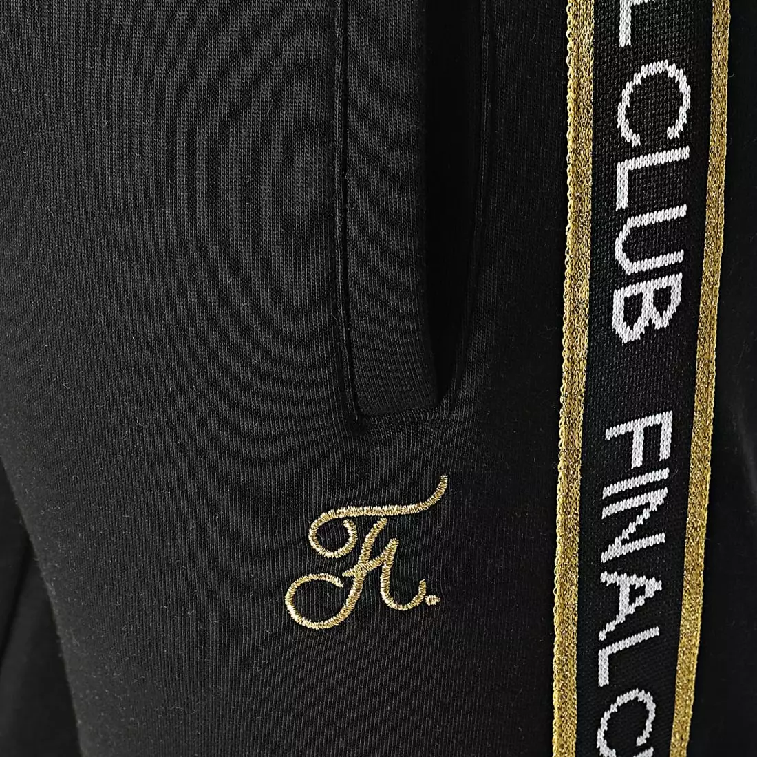 Top 10 🔔 Pantalon Jogging Luxury Edition A Bandes Avec Broderie Or 786 Noir de Final Club 🔥 4 Top 10 🔔 Pantalon Jogging Luxury Edition A Bandes Avec Broderie Or 786 Noir de Final Club 🔥 – Image 2