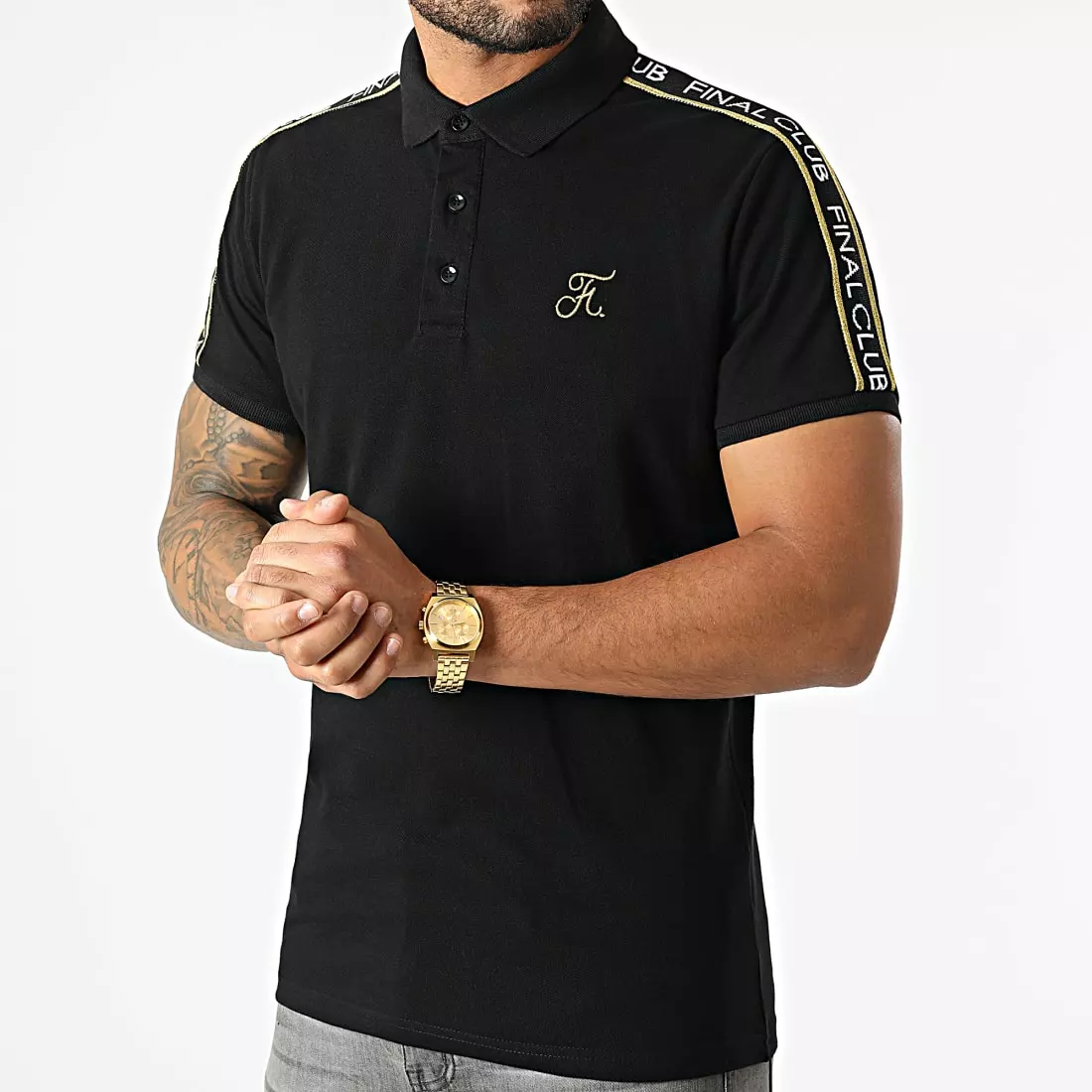 Meilleure affaire ✨ Polo Manches Courtes Luxury Edition A Bandes Avec Broderie Or 787 Noir de Final Club 🔔 2 Meilleure affaire ✨ Polo Manches Courtes Luxury Edition A Bandes Avec Broderie Or 787 Noir de Final Club 🔔