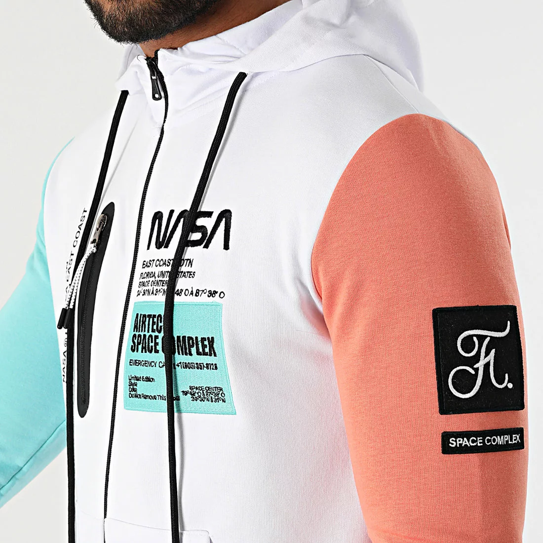 Vente flash 🛒 Sweat Zippé Capuche Nasa Space Limited Edition Pastel 829 Blanc de Final Club ❤️ 5 Vente flash 🛒 Sweat Zippé Capuche Nasa Space Limited Edition Pastel 829 Blanc de Final Club ❤️ – Image 3