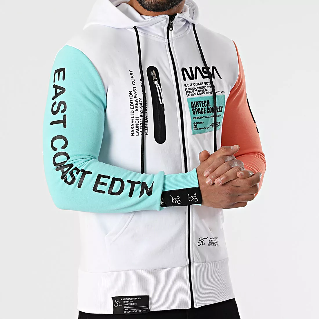 Vente flash 🛒 Sweat Zippé Capuche Nasa Space Limited Edition Pastel 829 Blanc de Final Club ❤️ 4 Vente flash 🛒 Sweat Zippé Capuche Nasa Space Limited Edition Pastel 829 Blanc de Final Club ❤️ – Image 2