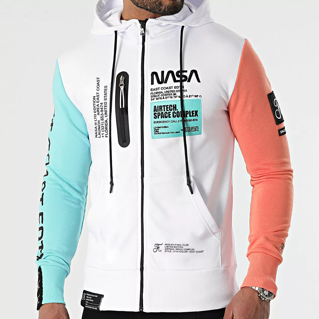 Vente flash 🛒 Sweat Zippé Capuche Nasa Space Limited Edition Pastel 829 Blanc de Final Club ❤️ 3 Vente flash 🛒 Sweat Zippé Capuche Nasa Space Limited Edition Pastel 829 Blanc de Final Club ❤️