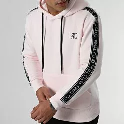 Meilleure affaire 😀 Sweat Capuche Premium A Bandes 833 Rose Pale de Final Club ✨