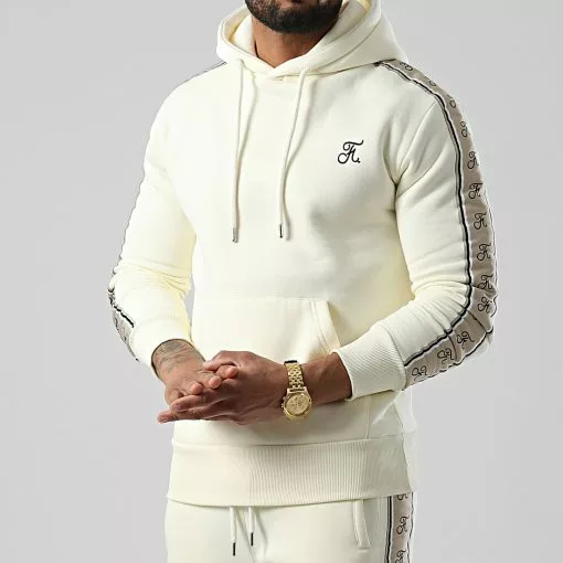 Remise 💯 Sweat Capuche Couture Edition Avec Bande Brodée 755 Blanc Creme de Final Club 🤩 -Final Club Soldes final club 295752 FINAL 755B 20220406T090922 01