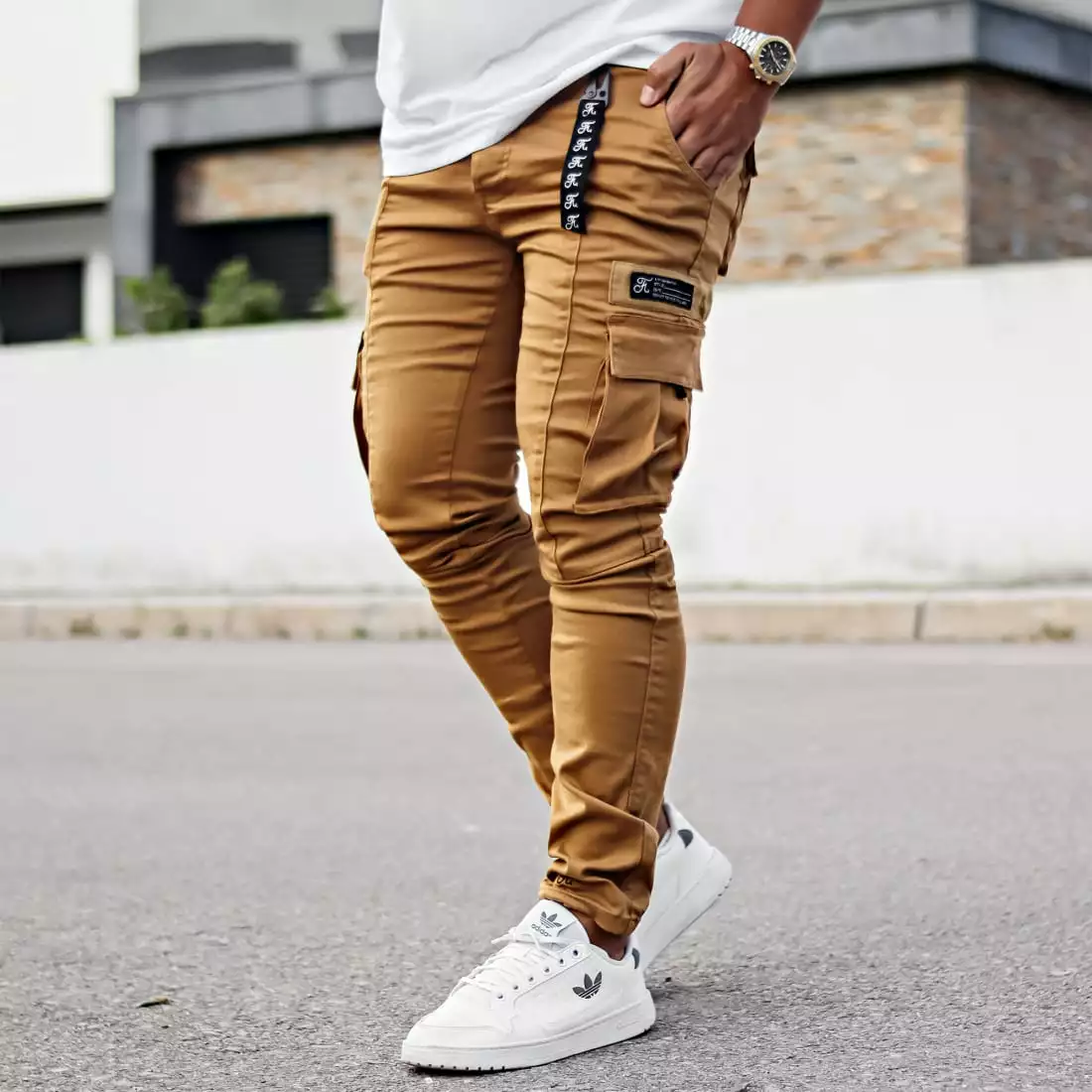 De gros 🤩 Pantalon Cargo Skinny Fit 944 Camel de Final Club 😉 6 De gros 🤩 Pantalon Cargo Skinny Fit 944 Camel de Final Club 😉 – Image 4