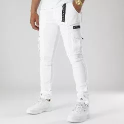 Coupon ✨ Pantalon Cargo Skinny Fit 945 Blanc de Final Club 🔔