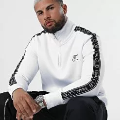 Vente flash ✔️ Sweat Col Zippé Premium A Bandes 835 Blanc de Final Club 🔥 -Final Club Soldes final club 306012 FINAL 835 20220513T150356 02