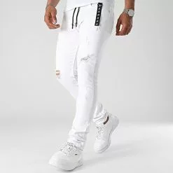 Coupon ❤️ Jean Slim Fit Avec Destroy 955 Denim Blanc de Final Club 🌟 -Final Club Soldes final club 312964 FINAL 955 20220513T145418 03