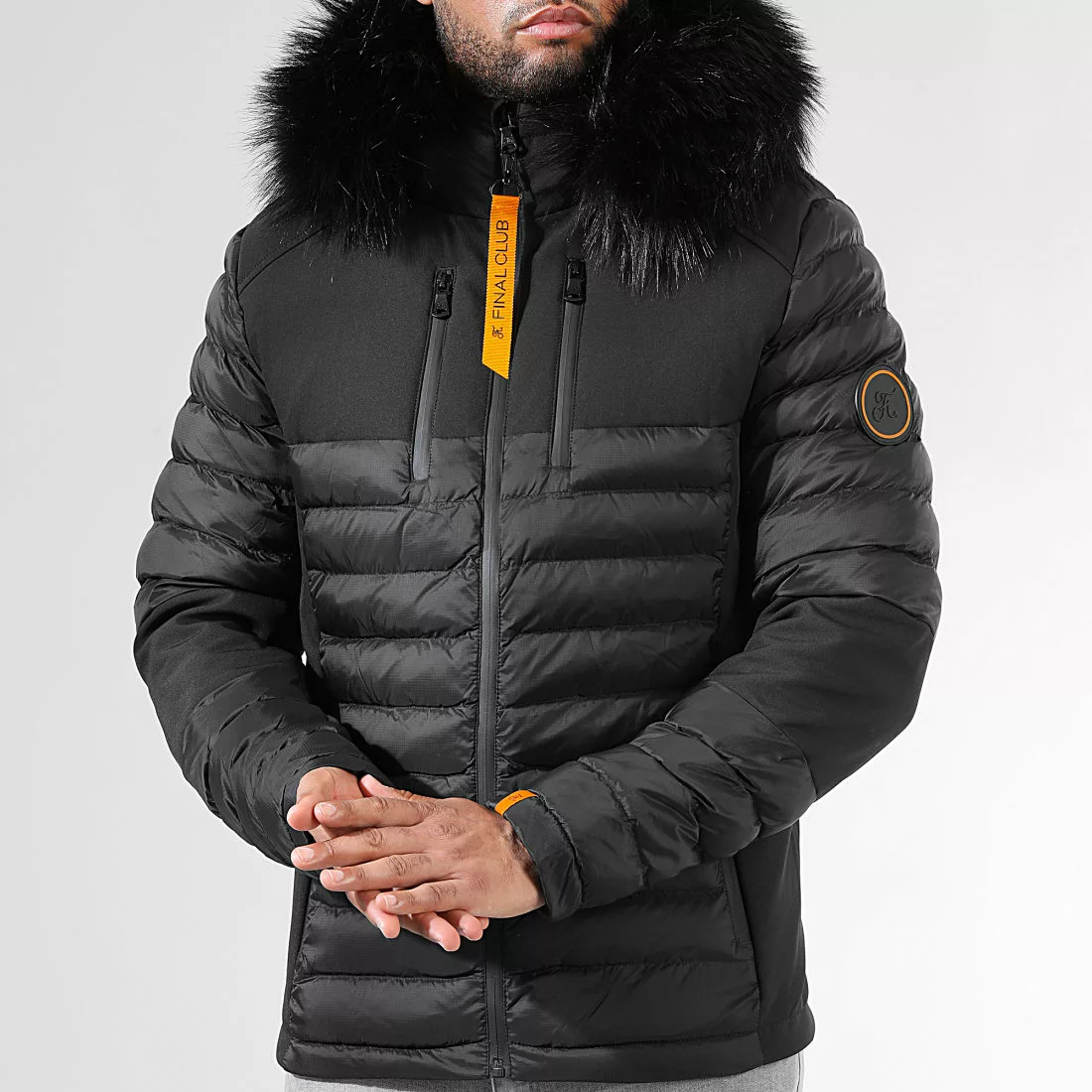 Grosses soldes 👍 Doudoune Night Shark Noir Orange Avec Fourrure Noire 0014 Noir de Final Club 😀 3 Grosses soldes 👍 Doudoune Night Shark Noir Orange Avec Fourrure Noire 0014 Noir de Final Club 😀