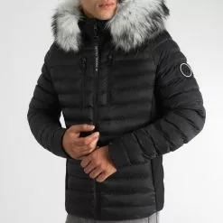 Tout neuf ❤️ Doudoune Capuche Premium Tech Noir Fourrure Grise de Final Club 👏 -Final Club Soldes final club 316026 FINAL 1150510 0021 20221102T140856 03