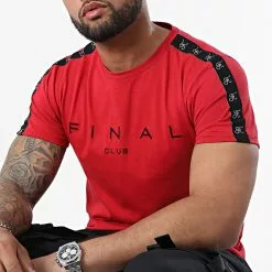 Vente flash 🎉 Tee 👕 Shirt A Bandes Logo Premium Fit 959 Rouge de Final Club 👏 -Final Club Soldes final club 317669 FINAL 959 20220513T153050 02