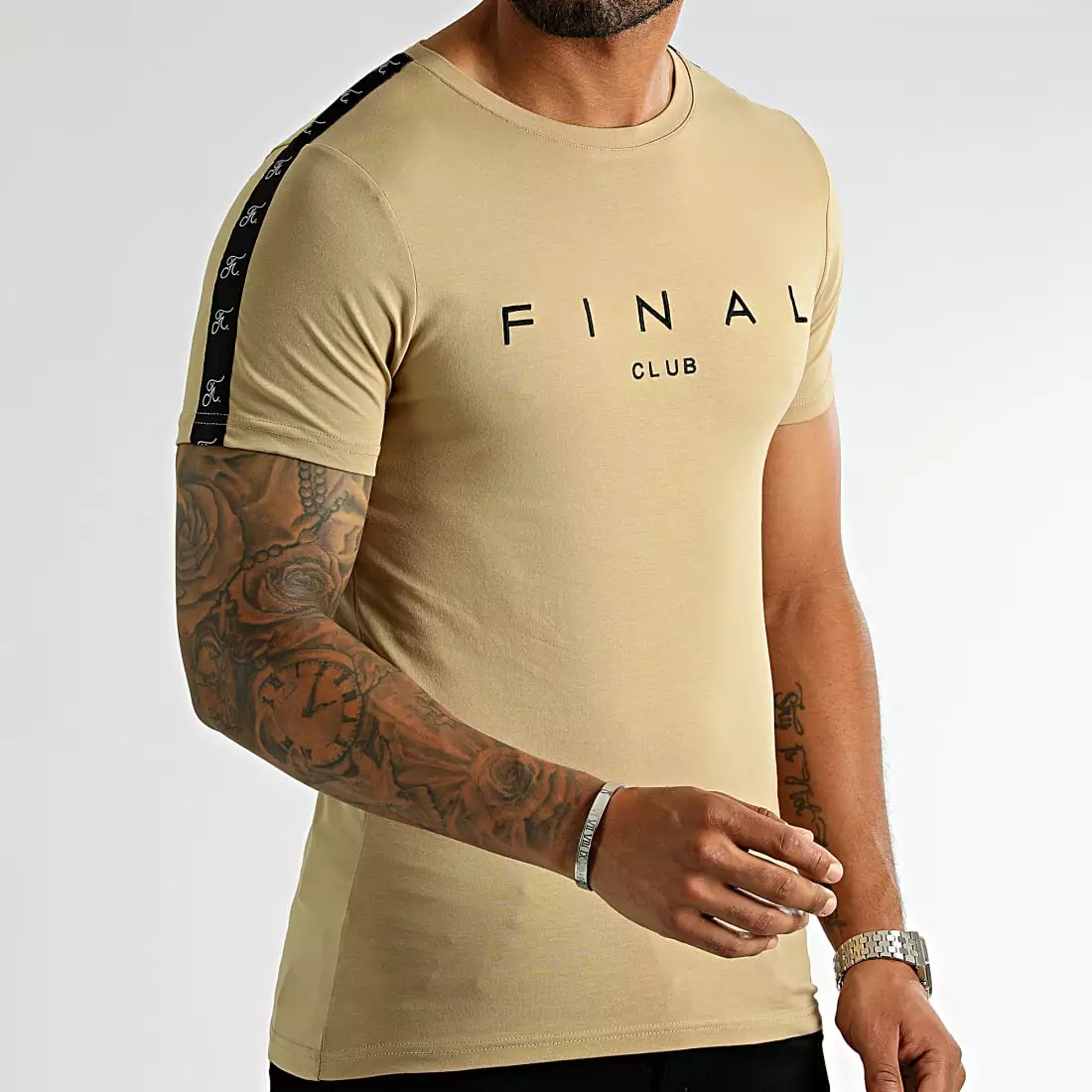 Vente flash ✔️ Tee 👕 Shirt A Bandes Logo Premium Fit 1006 Beige de Final Club 🔥 5 Vente flash ✔️ Tee 👕 Shirt A Bandes Logo Premium Fit 1006 Beige de Final Club 🔥 – Image 3
