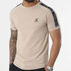Tout neuf 🔔 Tee 👚 Shirt Avec Bandes Et Broderie 997 Beige de Final Club 🔥