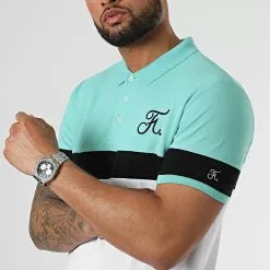 Acheter 😀 Polo Tricolore Avec Broderie 952 Blanc Noir Bleu Pastel de Final Club 😍 -Final Club Soldes final club 320203 FINAL 952 20220517T154331 02